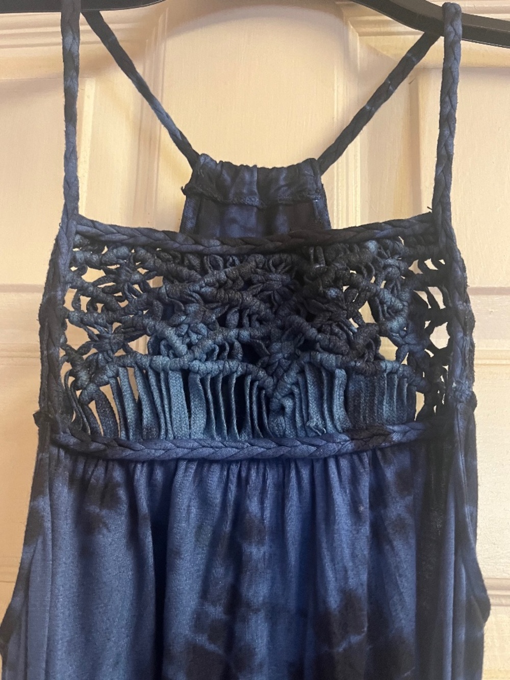 Jessica Simpson blue tie die crochet dress large